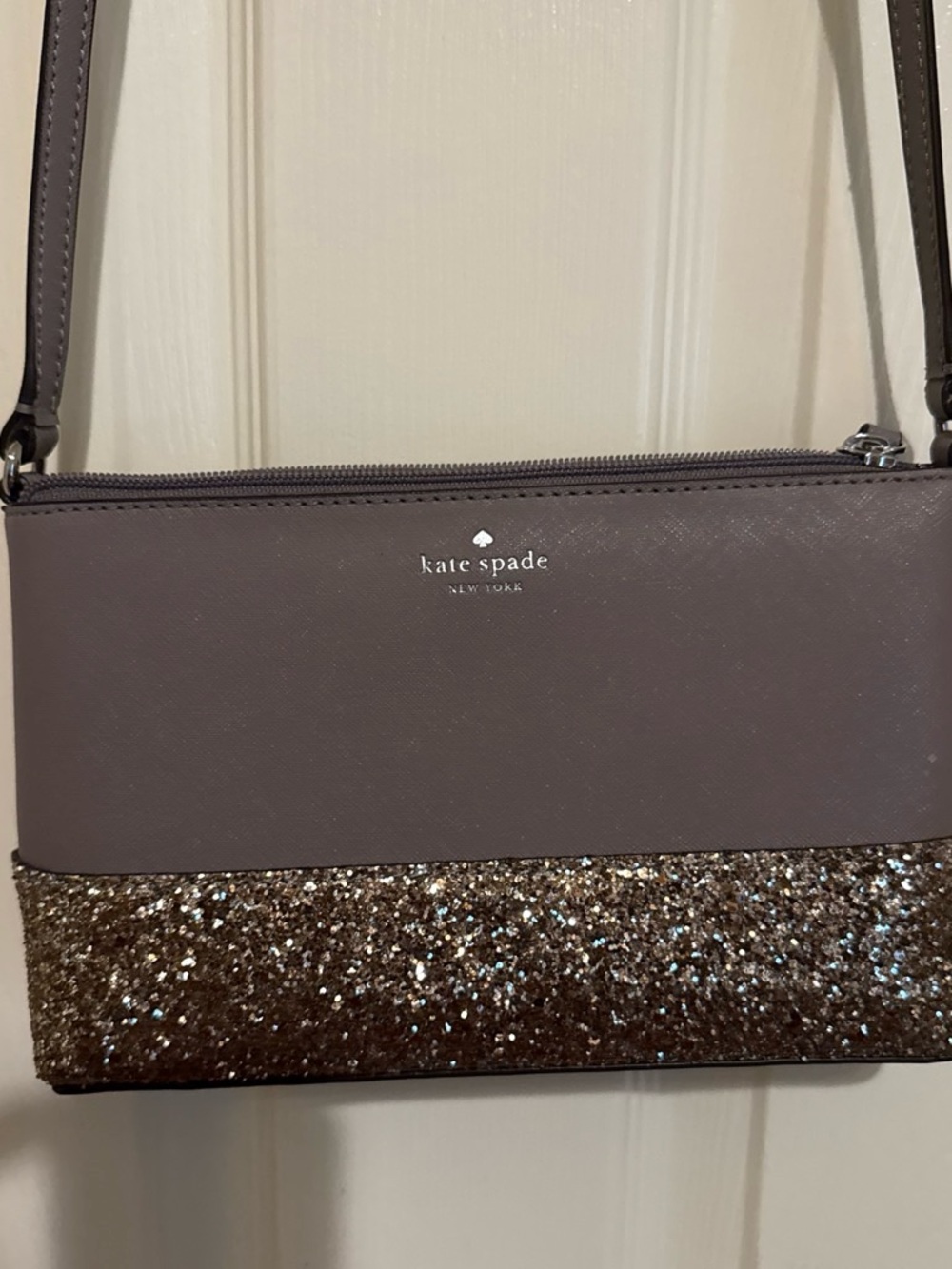 kate spade Taupe and Glitter Two-Tone Crossbody Bag